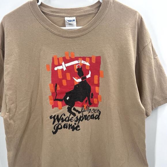 Vintage Wide Spread Panic 2008 Tour Graphic Band Cropped T-Shirt Mens Large - Picture 2 of 5